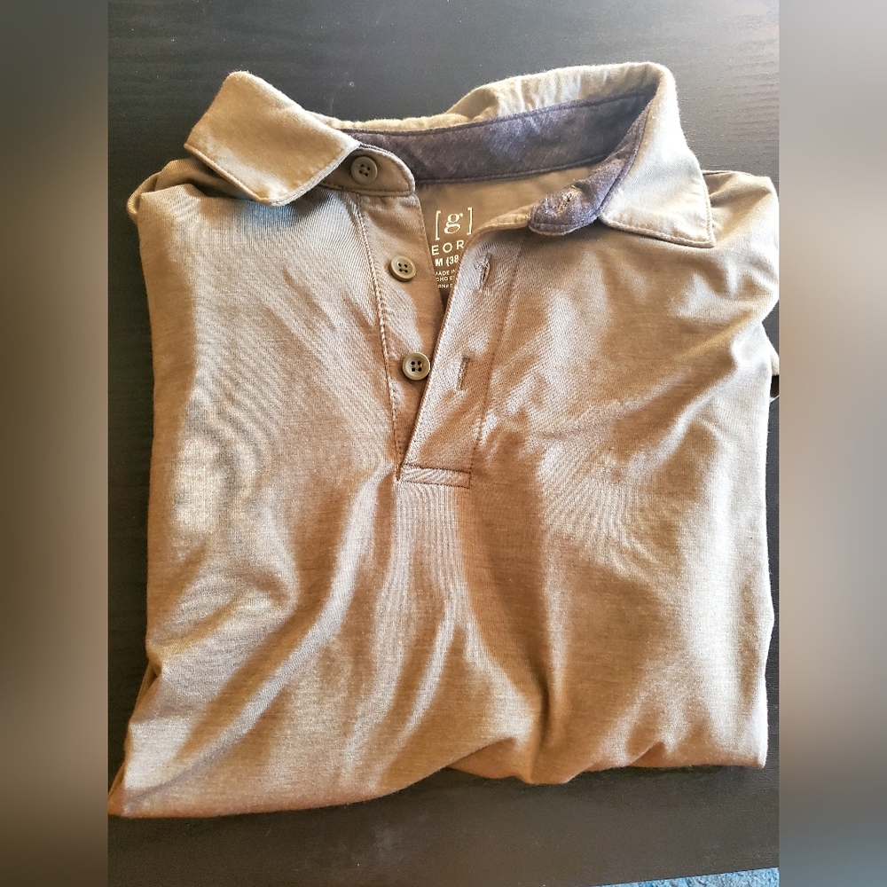 Mens George collard short sleeve half button dress shirt